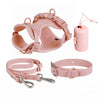4-Piece Dog Set: Collar, Harness, Leash, and poop bag dispenser