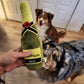 Dog squeak plush toy, from wine to champagne
