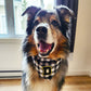 Customizable Black & white check bandana with chenille patch
