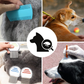 Collage of pet grooming tools and a dog with a symbol in the center.