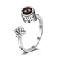 Adjustable Ring with rhinestone and picture of your choice