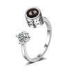 Adjustable Ring with rhinestone and picture of your choice