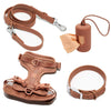 4-Piece Dog Set: Collar, Harness, Leash, and poop bag dispenser
