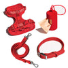 4-Piece Dog Set: Collar, Harness, Leash, and poop bag dispenser