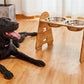 Adjustable Bamboo Pet Bowl with Stainless Steel Bowls