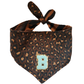 Reversible Leopard & Zebra Pattern Dog Bandana with Customizable Letters