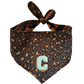 Reversible Leopard & Zebra Pattern Dog Bandana with Customizable Letters