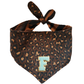 Reversible Leopard & Zebra Pattern Dog Bandana with Customizable Letters