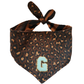 Reversible Leopard & Zebra Pattern Dog Bandana with Customizable Letters