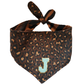 Reversible Leopard & Zebra Pattern Dog Bandana with Customizable Letters