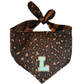 Reversible Leopard & Zebra Pattern Dog Bandana with Customizable Letters