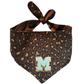 Reversible Leopard & Zebra Pattern Dog Bandana with Customizable Letters