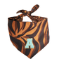 Reversible Leopard & Zebra Pattern Dog Bandana with Customizable Letters