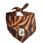 Reversible Leopard & Zebra Pattern Dog Bandana with Customizable Letters