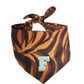 Reversible Leopard & Zebra Pattern Dog Bandana with Customizable Letters