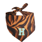 Reversible Leopard & Zebra Pattern Dog Bandana with Customizable Letters