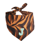 Reversible Leopard & Zebra Pattern Dog Bandana with Customizable Letters