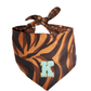 Reversible Leopard & Zebra Pattern Dog Bandana with Customizable Letters