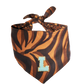 Reversible Leopard & Zebra Pattern Dog Bandana with Customizable Letters