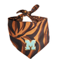 Reversible Leopard & Zebra Pattern Dog Bandana with Customizable Letters