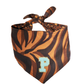 Reversible Leopard & Zebra Pattern Dog Bandana with Customizable Letters
