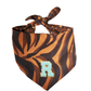 Reversible Leopard & Zebra Pattern Dog Bandana with Customizable Letters