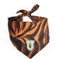 Reversible Leopard & Zebra Pattern Dog Bandana with Customizable Letters