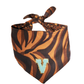 Reversible Leopard & Zebra Pattern Dog Bandana with Customizable Letters