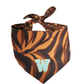 Reversible Leopard & Zebra Pattern Dog Bandana with Customizable Letters