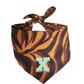 Reversible Leopard & Zebra Pattern Dog Bandana with Customizable Letters