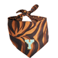 Reversible Leopard & Zebra Pattern Dog Bandana with Customizable Letters