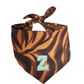 Reversible Leopard & Zebra Pattern Dog Bandana with Customizable Letters