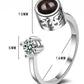 Adjustable Ring with rhinestone and picture of your choice