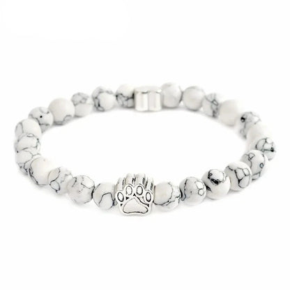 Paw Charm Stone Bracelet