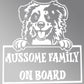 Aussome Family on Board Car Window Sticker - square