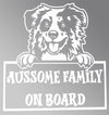 Aussome Family on Board Car Window Sticker - square