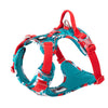 Summer tropical print mesh dog harness blue