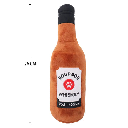 Jouet couineur en peluche pour chien, du vin au champagne