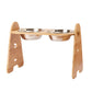 Adjustable Bamboo Pet Bowl with Stainless Steel Bowls