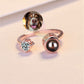 Adjustable Ring with rhinestone and picture of your choice