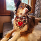 dog plaid bandana with heart