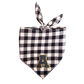 Customizable Black & white check bandana with chenille patch