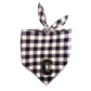 Customizable Black & white check bandana with chenille patch