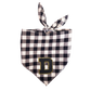 Customizable Black & white check bandana with chenille patch