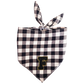 Customizable Black & white check bandana with chenille patch