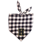 Customizable Black & white check bandana with chenille patch