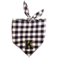 Customizable Black & white check bandana with chenille patch