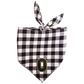 Customizable Black & white check bandana with chenille patch