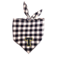 Customizable Black & white check bandana with chenille patch