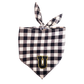 Customizable Black & white check bandana with chenille patch